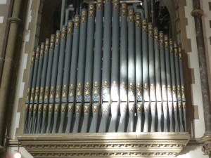 Christmas sunshine on Organ pipes